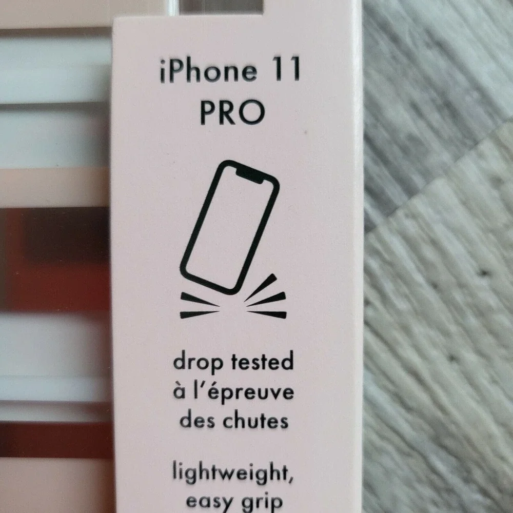 Kate Spade New York Clear Pink Gold Stripe Shell Case Apple iPhone 11 PRO